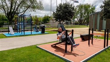 Outdoor gym equipment on The Square