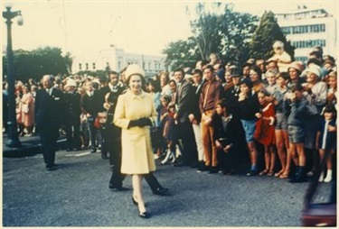 Queen Elizabeth II walks through The Square, 20 March 1970