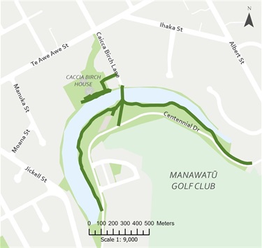 Map of Hokowhitu Lagoon Walk