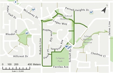 Map of Frederick Krull Walkway