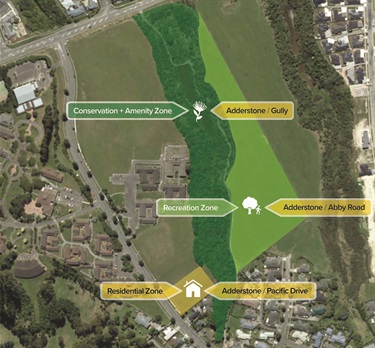 Map shows the reserve split into 3 different zones.