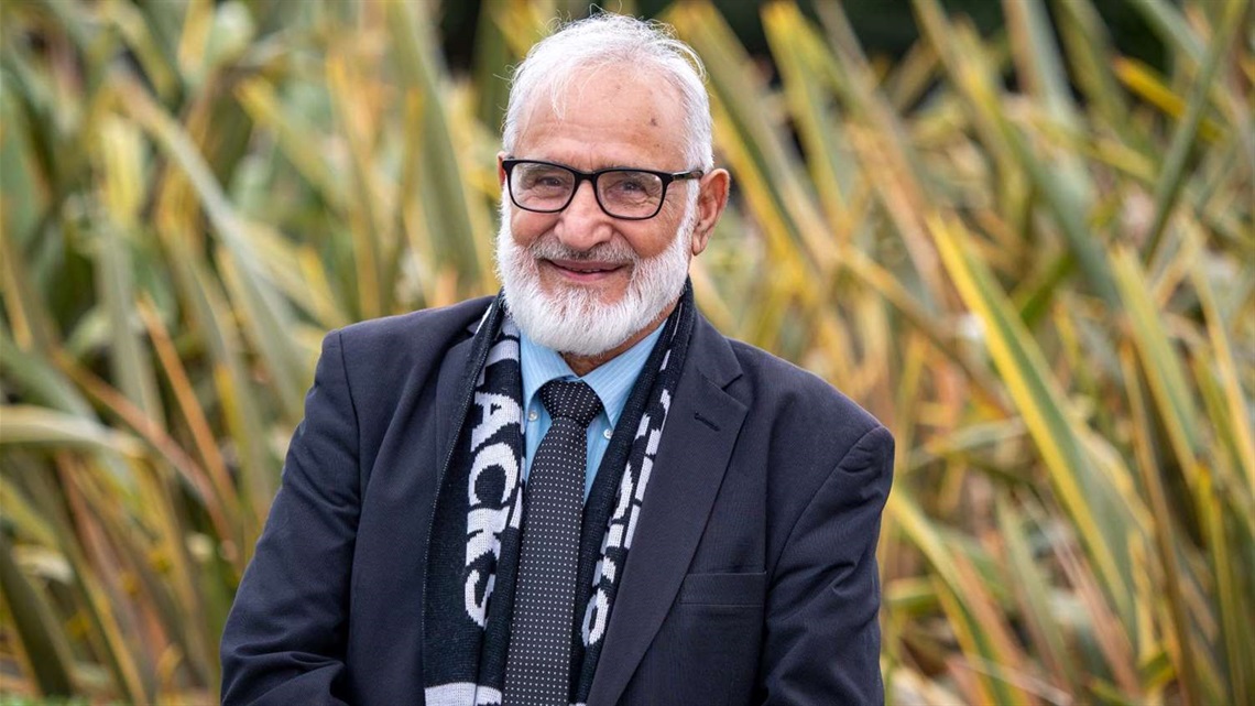 2021 Civic Award recipient Hanif Quazi in Te Marae o Hine.