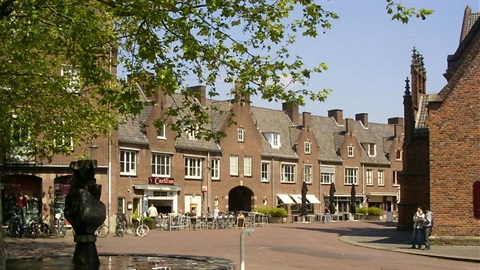 Pretty brick marketplace in Wageningen.