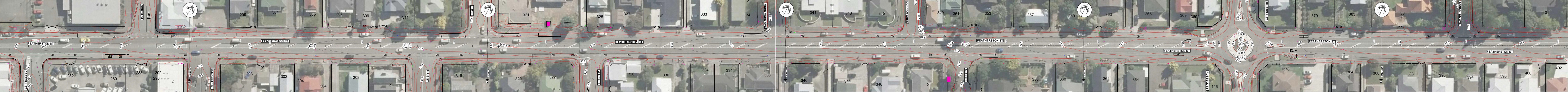 Map shows proposed safety improvements on the layout for Featherston Street