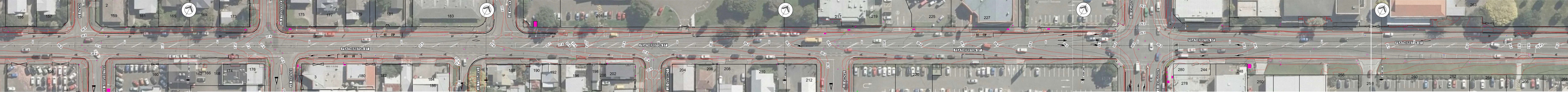 Map shows proposed safety improvements on the layout for Featherston Street