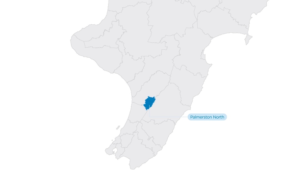 Map showing the status quo location: Palmerston North.
