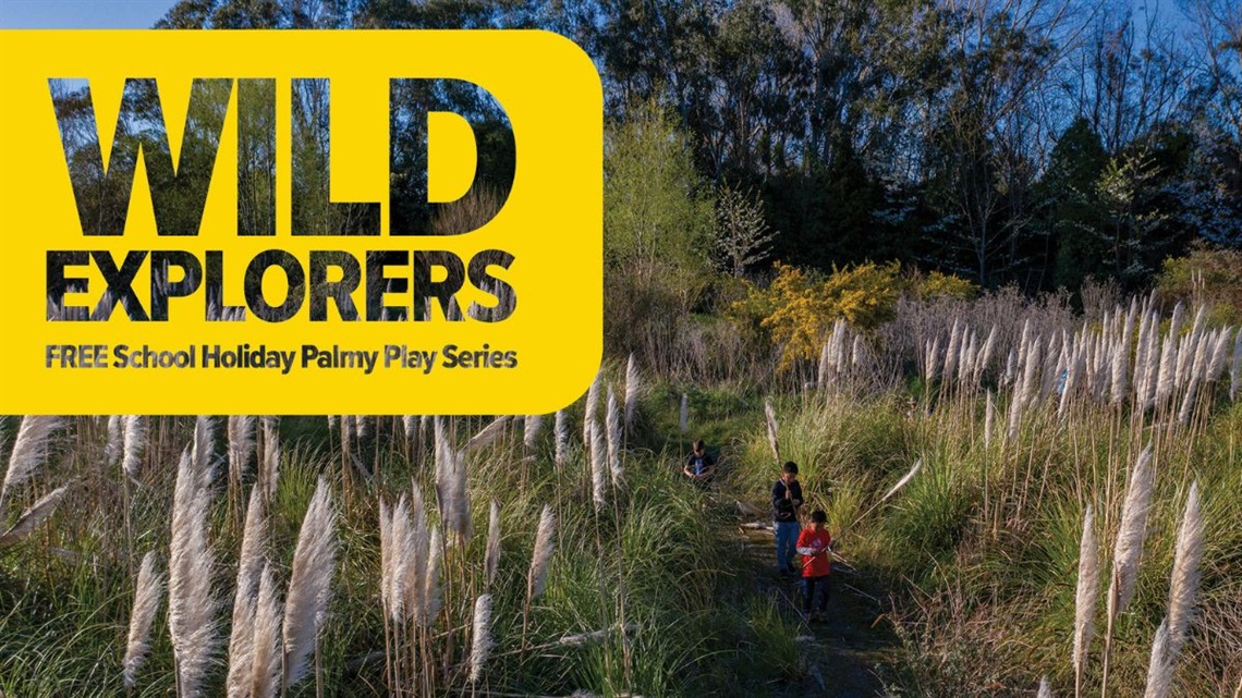 Children exploring a wetland path during the Wild Explorers school holiday programme.