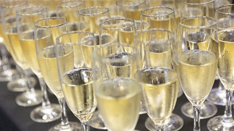 Image shows glasses of wine on the table
