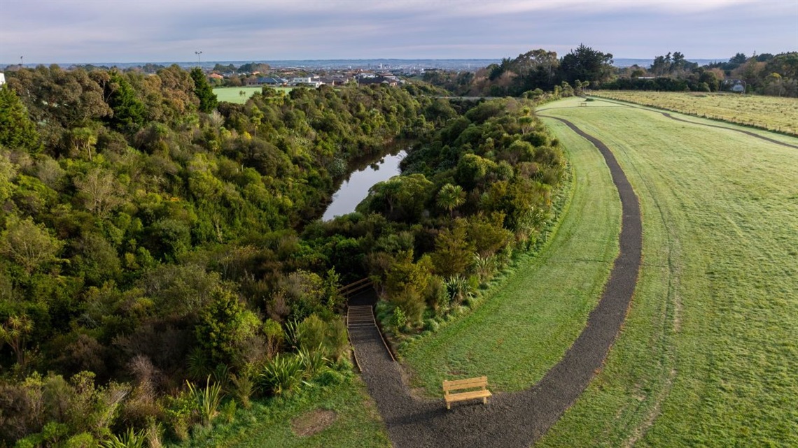 A new pathway winds its way through the reserve, with a well placed seat to rest your legs.