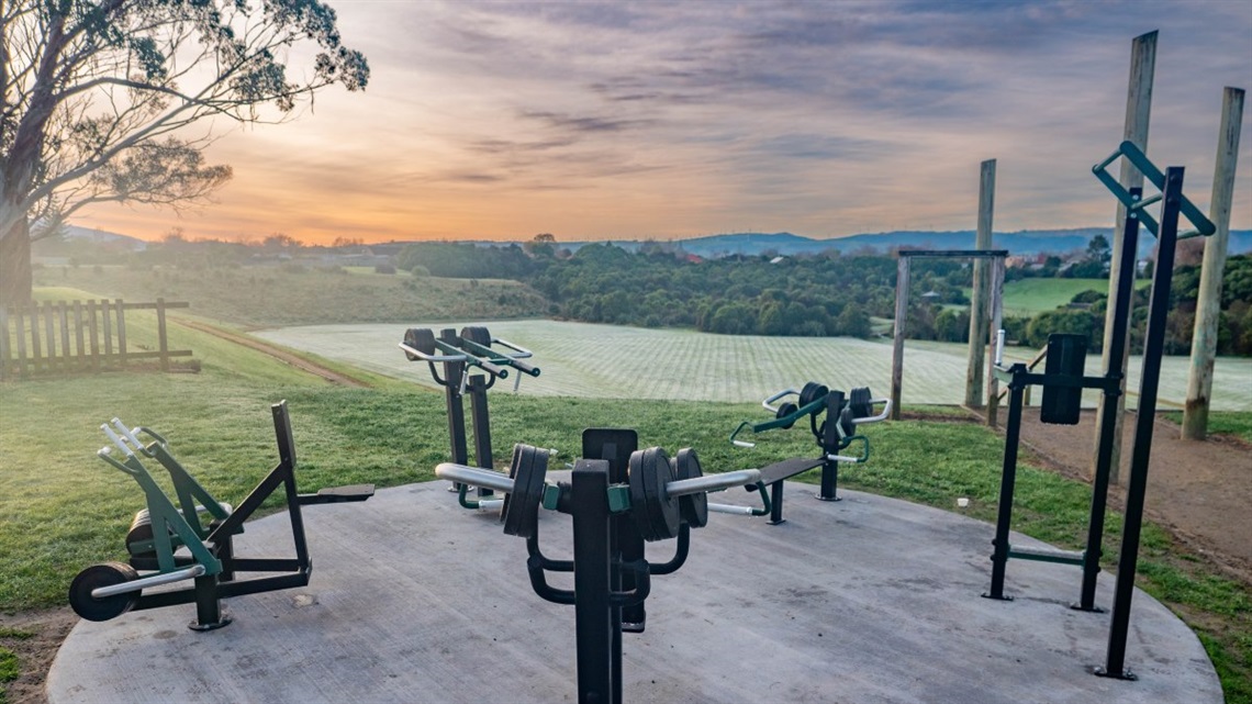 Workout with a view! A new outdoor gym overlooks the park.