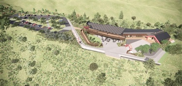 aerial view of the development.
