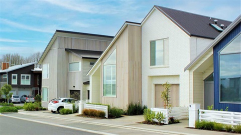 2-storey townhouses in a row.