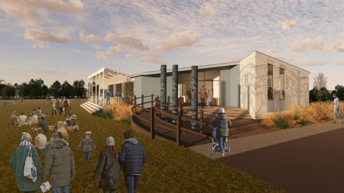 concept drawing of the proposed new clubrooms.