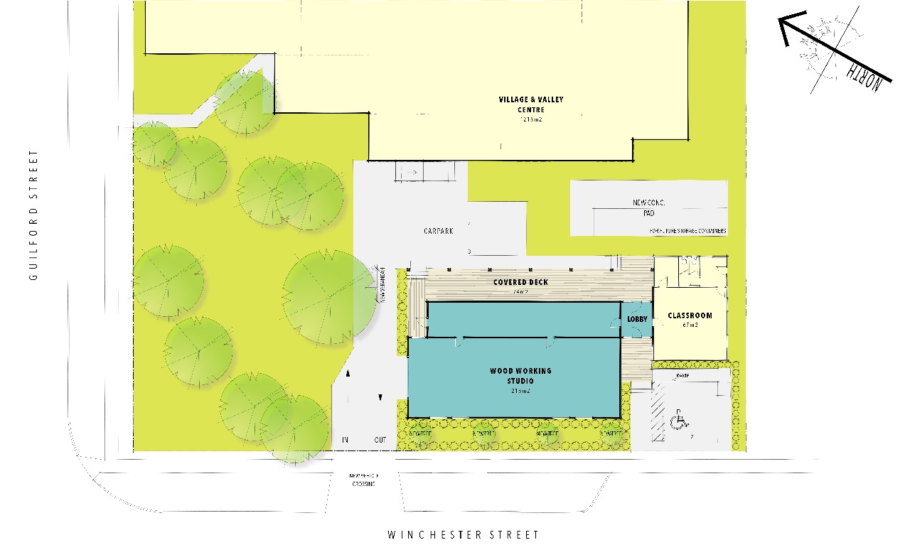 Map shows the proposed lease area at 21 Guildford Street, part of Ashhurst Village Valley Centre