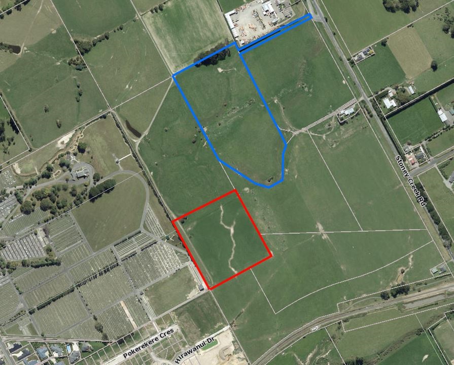 Map shows the proposed land exchange at Whakarongo