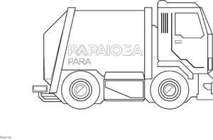 rubbish truck recycling colouring in image