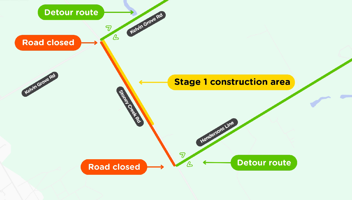 map shows traffic management plan