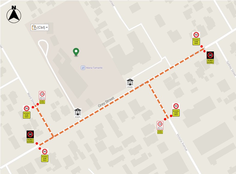 map shows the proposed speed management plan