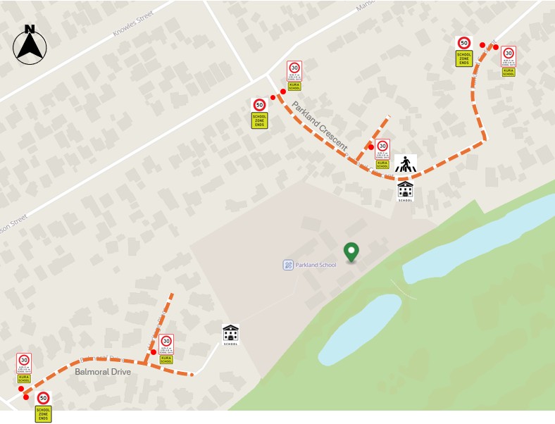 map shows the proposed speed management plan