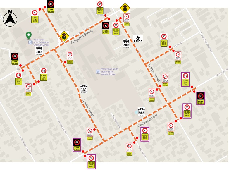 map shows the proposed speed management plan