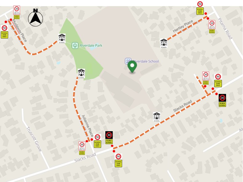 map shows the proposed speed management plan