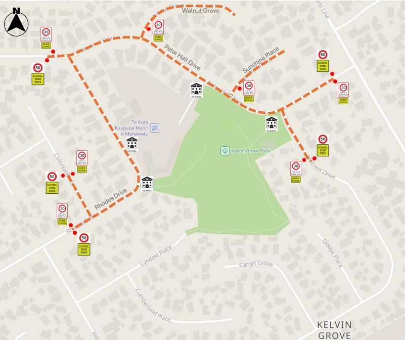 map shows the proposed speed management plan