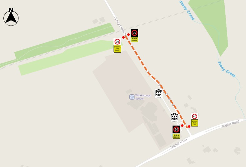 map shows the proposed speed management plan