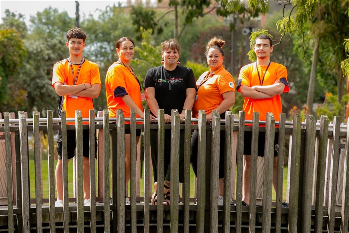 This year's ambassadors pose in Te Marae o Hine.