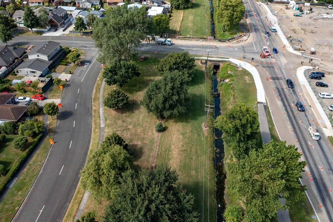 Picture shows ariel view of grass