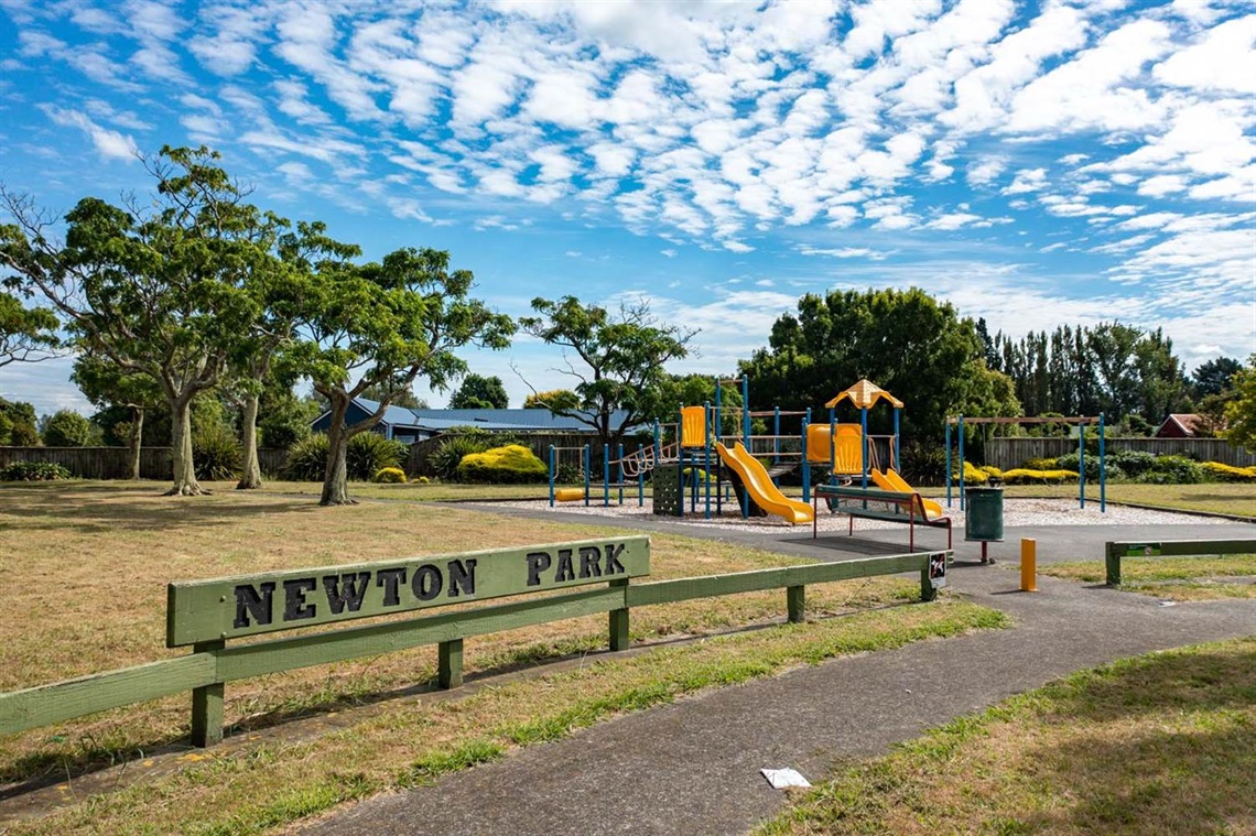 Image shows play equipment in a park