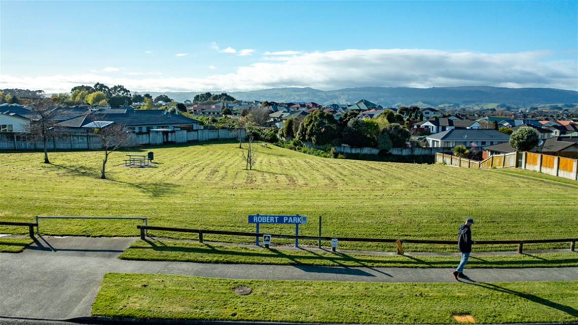 Man walking past the Reserve.