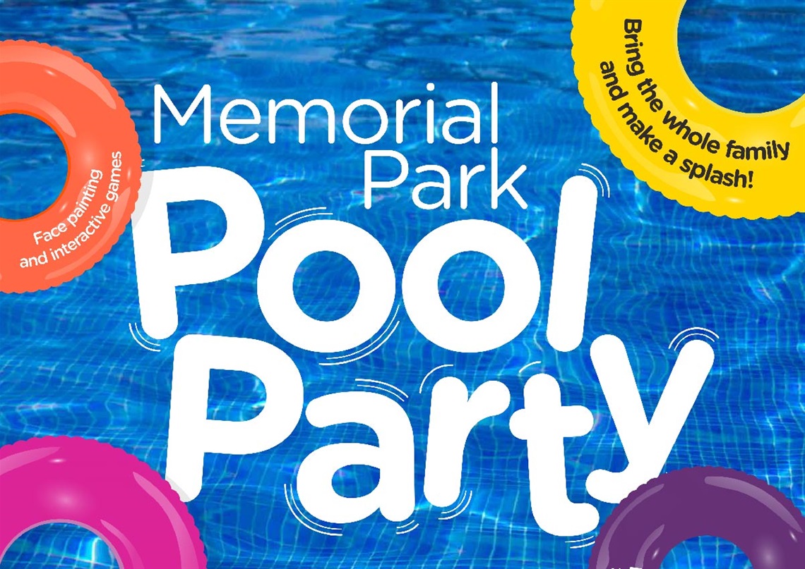memorial park pool party poster