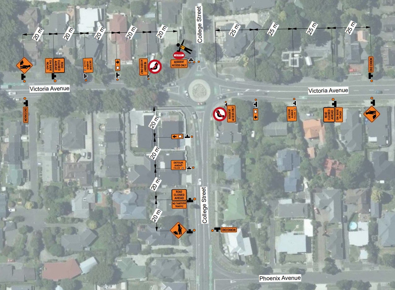 map shows proposed traffic management plan for wastewater upgrade project